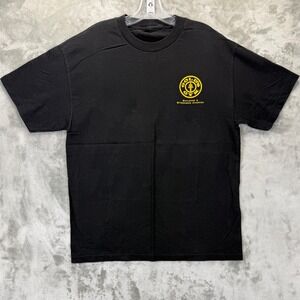 VTG Golds Gym Firefighter Graphic T-Shirt Mens Black Real Heroes Real Fitness L